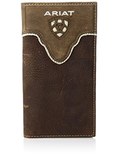 Ariat Men's Distressed Shield Inlay Rodeo Western Wallet
