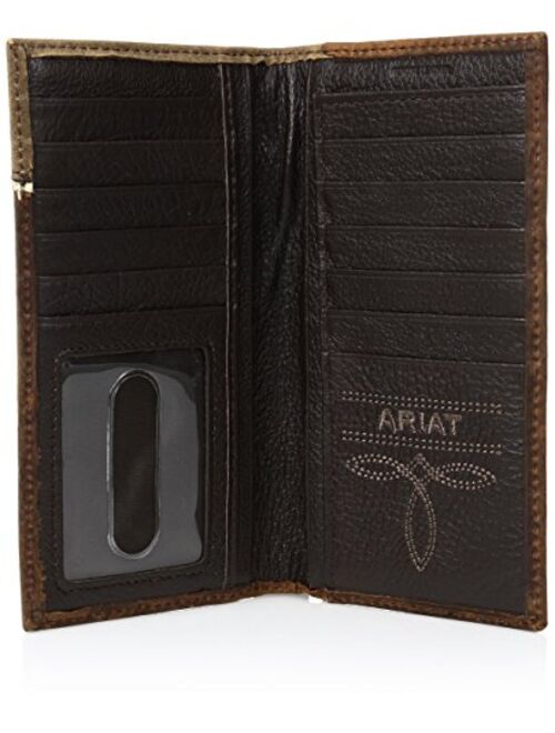 Ariat Men's Distressed Shield Inlay Rodeo Western Wallet