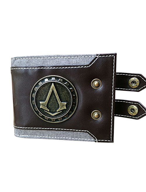 Men's Wallet Compatible for Assassin Creed Emblem Bifold Short Wallet Credit Card Holder