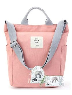 Worldlyda Women Canvas Tote Purse Handbags Crossbody Shoulder Bag Casual Work School Shopper Hobo Top Handle Handbag