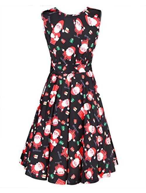 STYLEWORD Women's Sleeveless Fit and Flare Cocktail Dress with Pocket