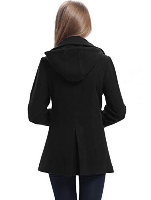 BGSD Women's Piper Wool Blend Pea Coat (Regular Plus & Short)