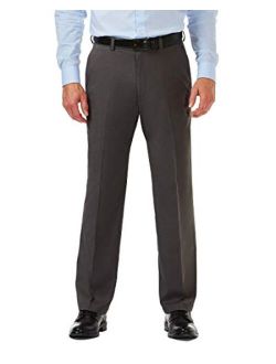 Men's Premium Comfort Classic Fit Flat Front Expandable Waist Pant, Charcoal, 38Wx32L