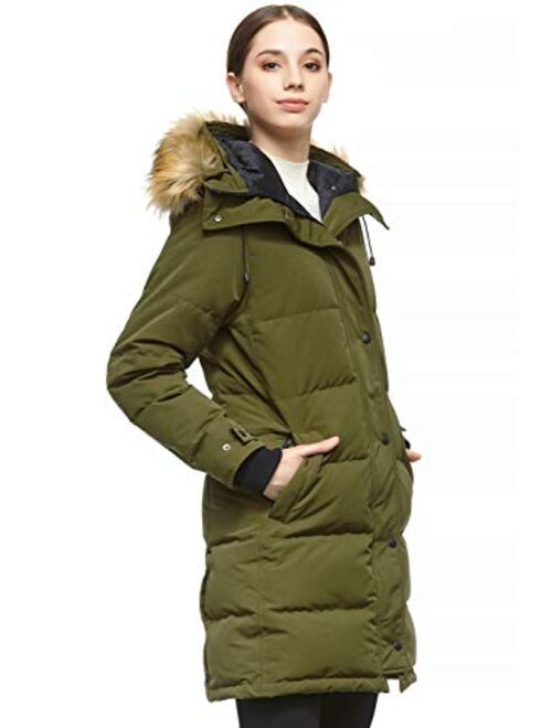 Orolay Womens Thickened Down Coat with Adjustable Hood Warm Winter Jacket