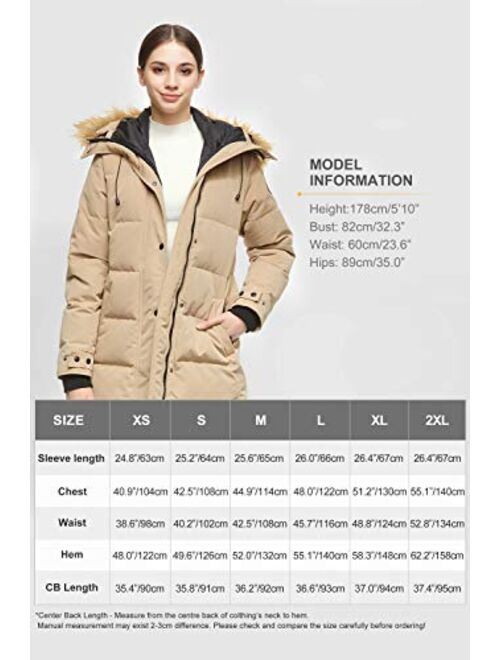 Orolay Womens Thickened Down Coat with Adjustable Hood Warm Winter Jacket
