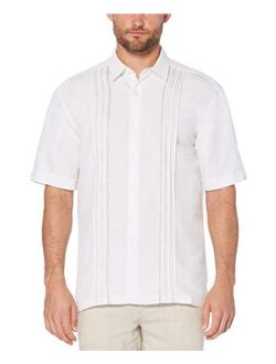 Men's Short Sleeve Cuban Camp Shirt with Contrast Insert Panels