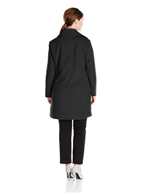 Larry Levine Women's Plus-Size Single-Breasted Wool Coat