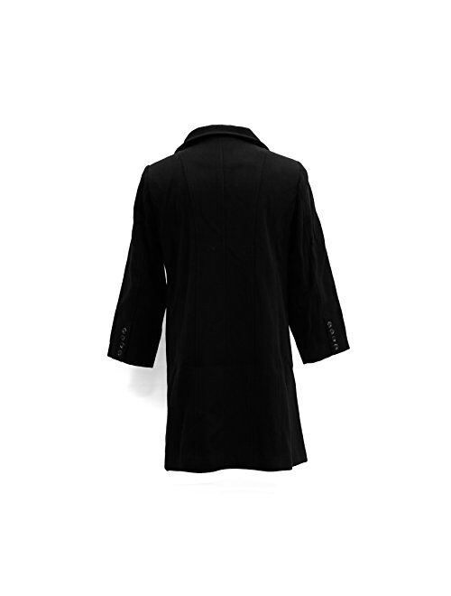 Ferrecci Womens Plus Size Black Double Breasted Peacoat Jacket