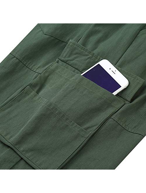 KUULEE Men's Cargo Shorts Elastic Waist Drawstring Relaxed Fit Multi-Pockets Outdoor Casual Shorts