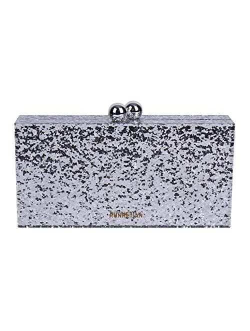 Women Acrylic Clutch Purses For Women with Chain Strap Striped Desiger