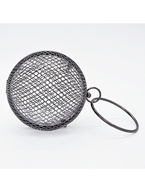 Women Chain Crossbody Bags Hollow Out Cage Metal Round Clutch