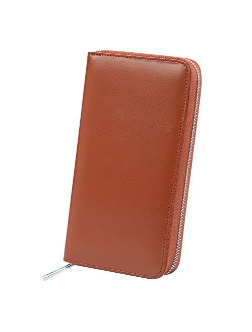 Women 36 Slots RFID Blocking Card Holder Large Long Leather Zipper Organizer Accordion Wallet