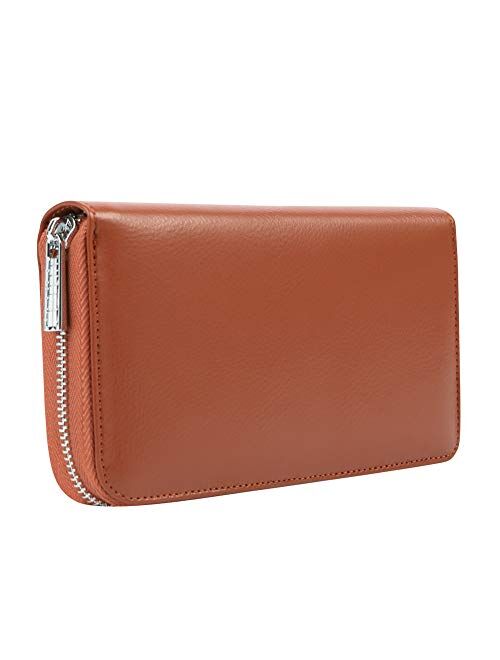 Women 36 Slots RFID Blocking Card Holder Large Long Leather Zipper Organizer Accordion Wallet