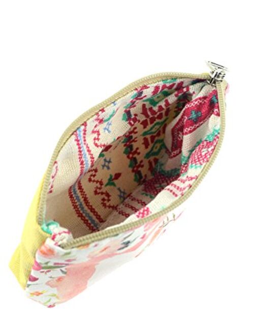 POPUCT Women's Canvas Mini Card Hold Coin Purse with Zip