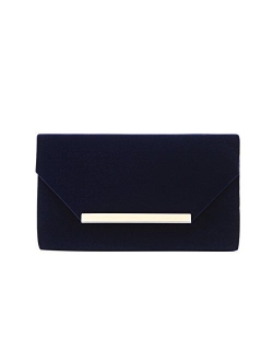 TrendsBlue Elegant Solid Color Velvet Clutch Evening Bag Handbag - Diff Colors