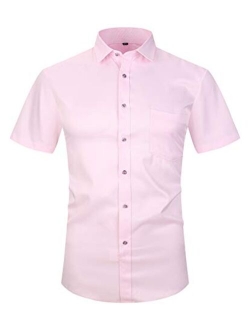 XTAPAN Men's Dress Shirt-Long Sleeve Regular Fit Button Down Shirt with Matching Tie and Handkerchief