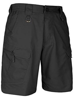 HARD LAND Men's 9.5 Inches Urban Tactical Shorts Waterproof Ripstop Teflon Elastic Waist Cargo Work Shorts Hiking