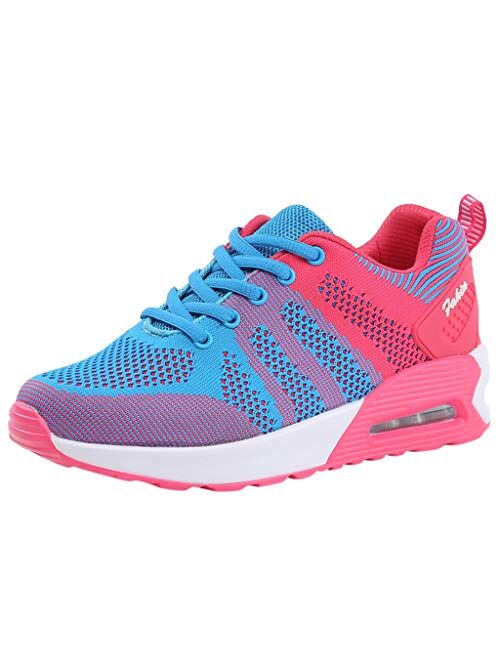 JJHAEVDY Women Mesh Lightweight Air Cushion Sneakers Gym Fashion Breathable Walking Shoes Running Athletic Sport Shoes