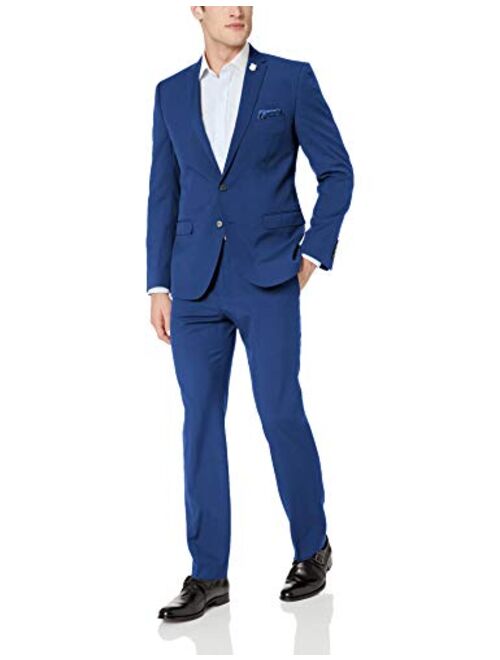 Nick Graham Men's Slim Fit Stetch Finished Bottom Suit, hot Blue, 50L