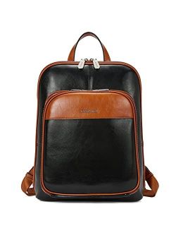 Genuine Leather Backpack Purse Casual College Travel Bags for Women