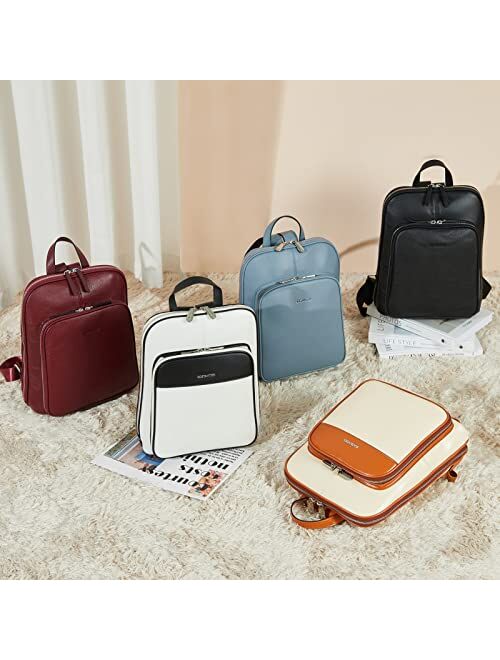 BOSTANTEN Genuine Leather Backpack Purse Casual College Travel Bags for Women