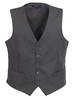 Mens 5 Button Formal Suit Vest, Charcoal, 3X-Large