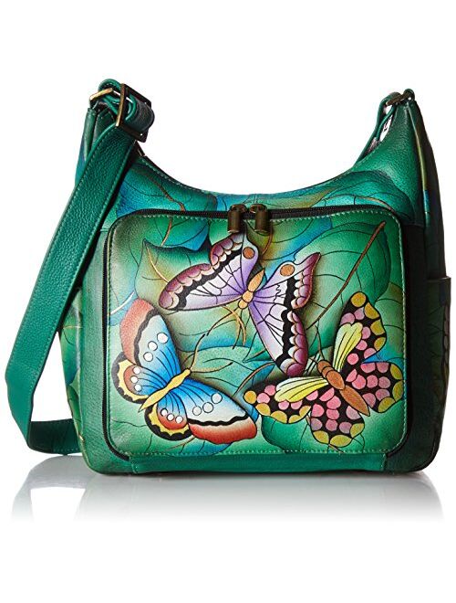 Anna by Anuschka Hand Painted Leather Women's Organizer Hobo
