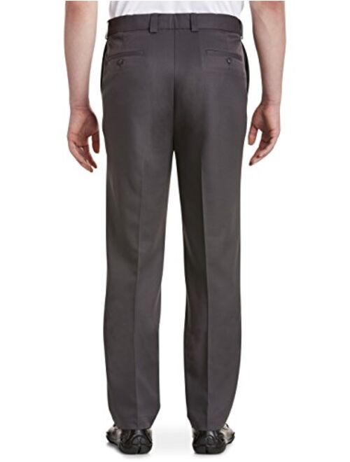 Oak Hill by DXL Big and Tall Waist-Relaxer Flat-Front Microfiber Pants- New Improved Fit
