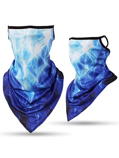 Stoota Face Mask with Ear Hangers, Cooling Neck Gaiter, Scarf, Bandana, Summer Balaclava for Dust Wind UV Protection