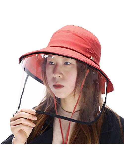 Siggi Womens UPF50+ Linen/Cotton Summer Sunhat Bucket Packable Hats w/Chin Cord