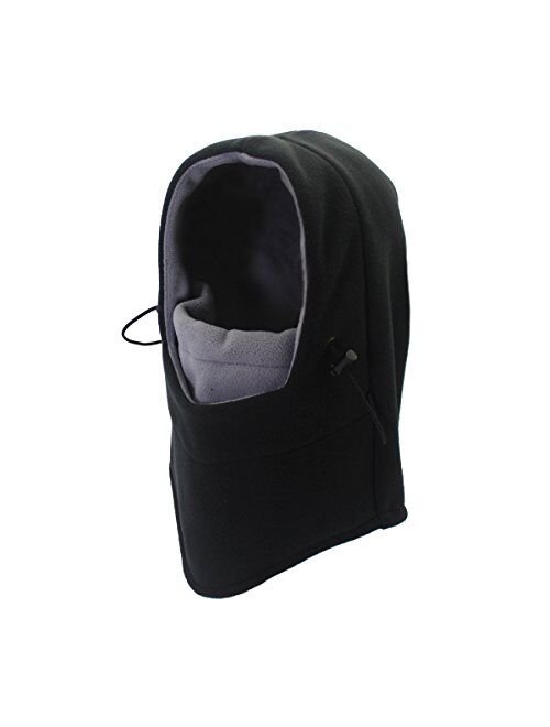 Polar Fleece Balaclava Windproof Ski Face Mask for Men and Women Thermal Outdoor Hooded Hats Dual-Layer Winter Hat