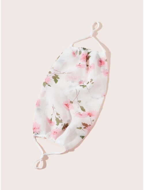 Floral Pattern Fabric Face Mask