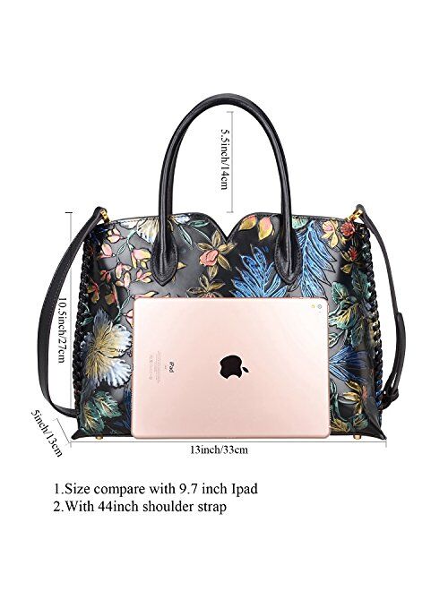 PIJUSHI Designer Floral Purse Women's Handbags Top Handle Satchel Tote Bags