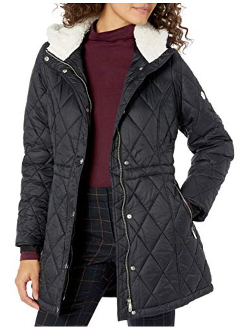 Steve Madden Women's Quilted Anorak with Hood