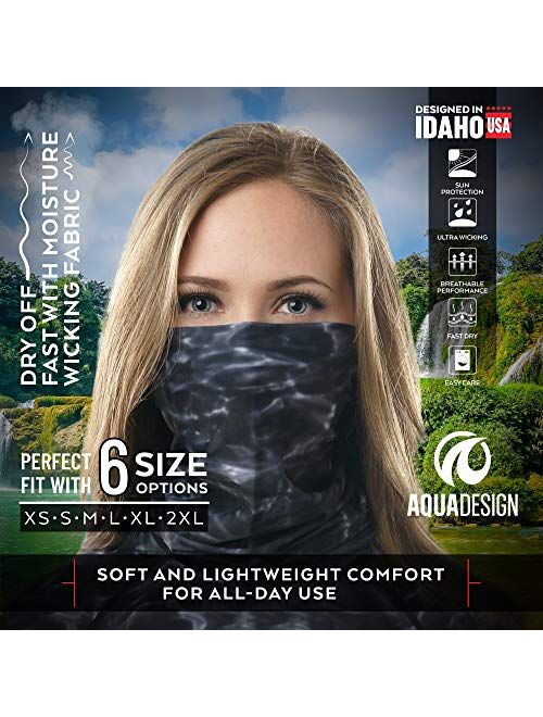 Aqua Design Face Mask for Women: UPF 50+ Motorcycle Ski Cover Balaclava Gaiter