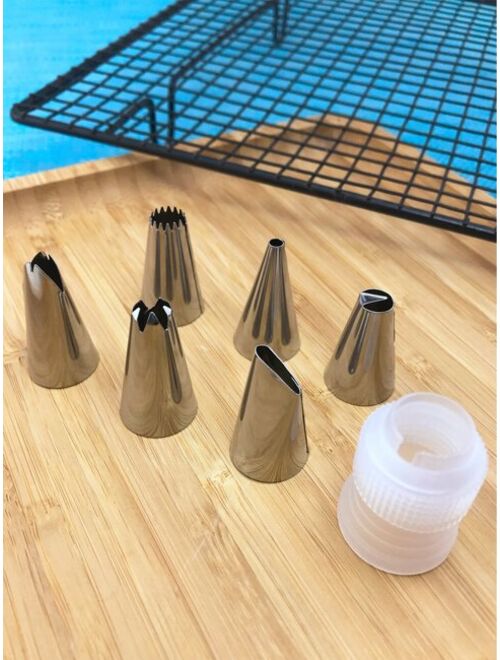 1pc Pastry Bag With 6pcs Piping Nozzles