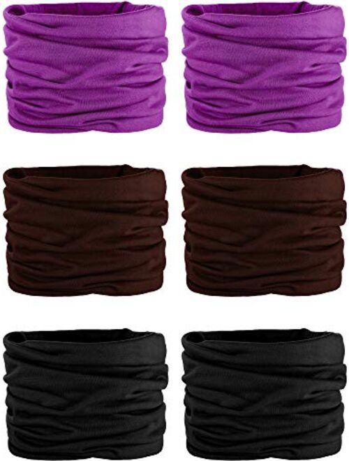 6 Pieces Unisex Magic Headband Multifunctional Elastic Head Wrap Seamless Neck Gaiter for Cycling Running Outdoor Activities
