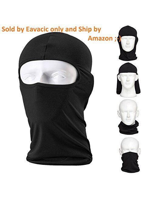 Balaclava Tactical Face Mask Hood Neck Gaiter 1 Pack (Black)