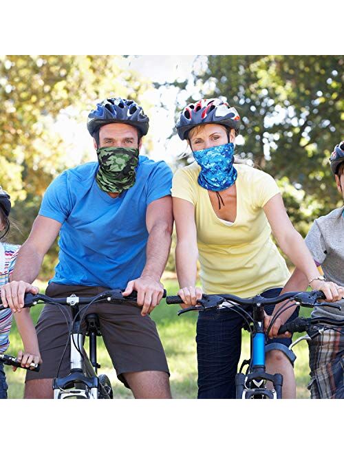6 Pieces Summer UV Protection Face Mask Neck Gaiter Scarf Sunscreen Breathable Bandana (Color Set 4)