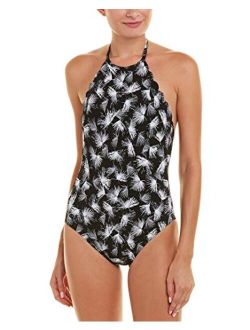 Women's High Neck Halter One Piece Swimsuit