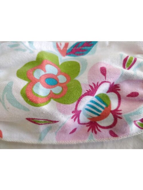 Colorful Kids Washable Fabric FACE MASK All Cotton Made in USA Pink Flowers Girl