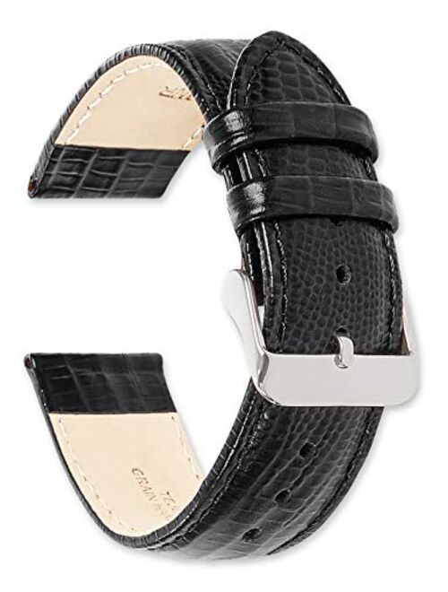 deBeer Leather Watch Strap - Teju Lizard Grain Choose Color - (Sizes 14mm, 16mm, 18mm, 19mm, 20mm, or 22mm)