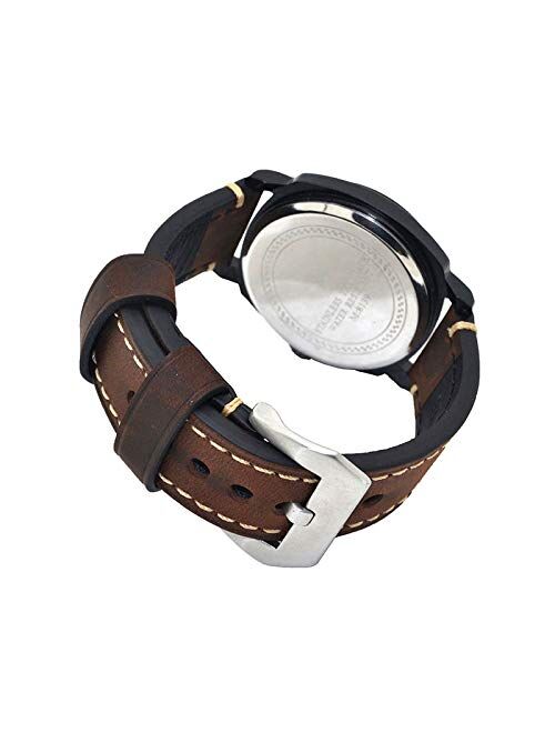 20mm 22mm 24mm Genuine Leather Watch Band Vintage Strap Black Brown