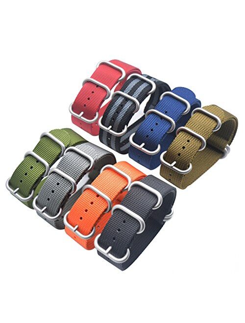 ArtStyle Watch Band with 1.5mm Thickness Quality Nylon Strap and Heavy Duty Brushed Buckle