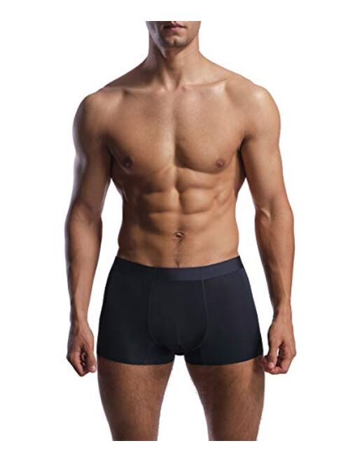 Venuskenna Men's Ultra Silk and Breathable Classic Fit Seamless Pouch Underwear Trunks No Ride Up 1-Pack/4-Pack