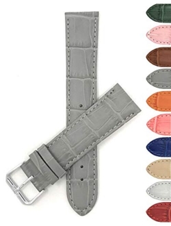 Bandini Womens Leather Watch Band Strap - Alligator Pattern - 8 Colors - 12mm, 14mm, 16mm, 18mm, 20mm