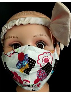 Handmade, handcrafted Contour Girl Youth Face Covering Washable Face Mask