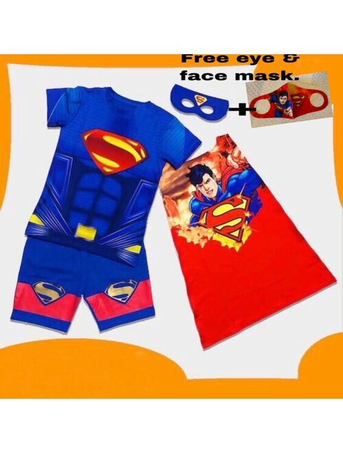 Kid Face Mask & Cute Boy Outfit.