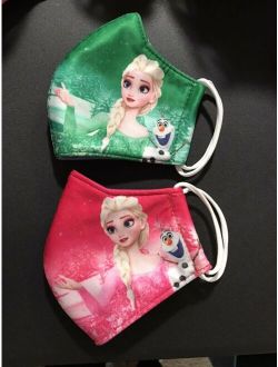 2 PCS Kids Face Mask Cover For Girl Variety Color Frozen Machine Washable