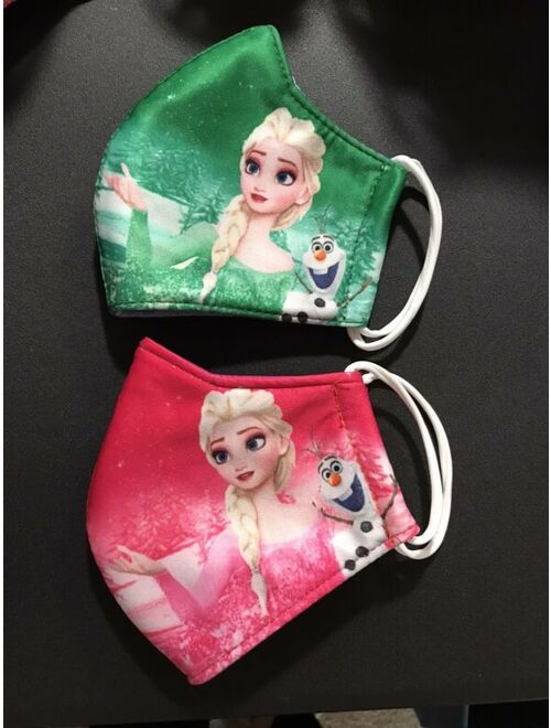 2 PCS Kids Face Mask Cover For Girl Variety Color Frozen Machine Washable